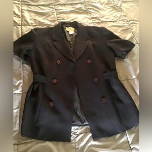 All Black 2 piece Suit Set, Jacket and Skirt, size 12